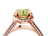 Rose gold Fancy Yellow Round  Solitaire Pave Split Shank Ring with Four-Prong Setting_155