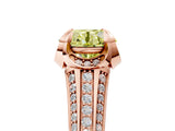 Rose gold Fancy Yellow Round  Solitaire Pave Split Shank Ring with Four-Prong Setting_156
