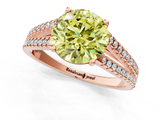 Rose gold Fancy Yellow Round  Solitaire Split Shank Pavé Diamond Engagement Ring_1