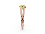 Rose gold Fancy Yellow Round  Solitaire Split Shank Pavé Diamond Engagement Ring_2