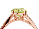 Rose gold Fancy Yellow Round  Solitaire Split Shank Pavé Diamond Engagement Ring_4