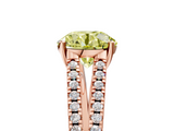 Rose gold Fancy Yellow Round  Solitaire Split Shank Pavé Diamond Engagement Ring_5