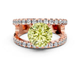 Rose gold Fancy Yellow Round  Solitaire Split Shank Pave Diamond Ring_48