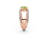 Rose gold Fancy Yellow Round  Solitaire Split Shank Pave Diamond Ring_50