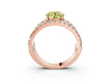 Rose gold Fancy Yellow Round  Solitaire Split Shank Pave Diamond Ring_51