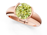 Rose gold Fancy Yellow Round  Solitaire Tension Set Diamond Ring with Wide Band_1