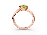 Rose gold Fancy Yellow Round  Solitaire Tension Set Diamond Ring with Wide Band_3