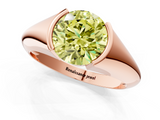 Rose gold Fancy Yellow Round  Solitaire Tension Set Diamond Ring_1