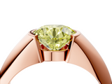 Rose gold Fancy Yellow Round  Solitaire Tension Set Diamond Ring_4