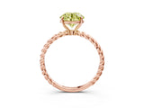 Rose gold Fancy Yellow Round  Solitaire Twist Band Ring with Four-Prong Setting_15