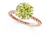 Rose gold Fancy Yellow Round  Solitaire Twist Band Ring with Four-Prong Setting_66