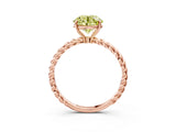 Rose gold Fancy Yellow Round  Solitaire Twist Band Ring with Four-Prong Setting_68