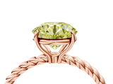 Rose gold Fancy Yellow Round  Solitaire Twist Band Ring with Four-Prong Setting_69
