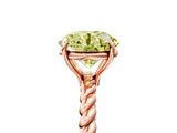 Rose gold Fancy Yellow Round  Solitaire Twist Band Ring with Four-Prong Setting_70