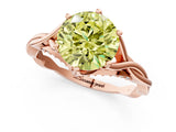 Rose gold Fancy Yellow Round  Solitaire Twist Band Six-Prong Setting 2