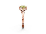 Rose gold Fancy Yellow Round  Solitaire Twist Band Six-Prong Setting 3