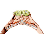 Rose gold Fancy Yellow Round  Solitaire Twist Band Six-Prong Setting 5