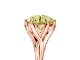 Rose gold Fancy Yellow Round  Solitaire Twist Band Six-Prong Setting
