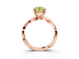 Rose gold Fancy Yellow Round  Solitaire Twist Band with Pavé Accents and Four-Prong Setting_24
