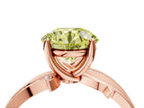Rose gold Fancy Yellow Round  Solitaire Twist Band with Pavé Accents and Four-Prong Setting_25