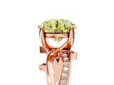 Rose gold Fancy Yellow Round  Solitaire Twist Band with Pavé Accents and Four-Prong Setting_26