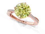 Rose gold Fancy Yellow Round  Solitaire Twist Band with Pavé Diamonds and Four-Prong Setting_46
