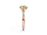 Rose gold Fancy Yellow Round  Solitaire Twist Band with Pavé Diamonds and Four-Prong Setting_47