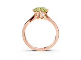 Rose gold Fancy Yellow Round  Solitaire Twist Band with Pavé Diamonds and Four-Prong Setting_48
