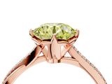 Rose gold Fancy Yellow Round  Solitaire Twist Band with Pavé Diamonds and Four-Prong Setting_49
