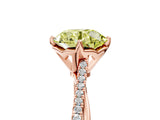 Rose gold Fancy Yellow Round  Solitaire Twist Band with Pavé Diamonds and Four-Prong Setting_50