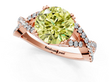 Rose gold Fancy Yellow Round  Solitaire Twist Band with Pavé Setting and Four-Prong Setting_1