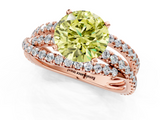 Rose gold Fancy Yellow Round  Solitaire Twist Band with Pavé Setting and Four-Prong Setting_1