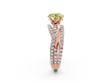Rose gold Fancy Yellow Round  Solitaire Twist Band with Pavé Setting and Four-Prong Setting_2