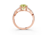 Rose gold Fancy Yellow Round  Solitaire Twist Band with Pavé Setting and Four-Prong Setting_3