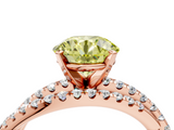 Rose gold Fancy Yellow Round  Solitaire Twist Band with Pavé Setting and Four-Prong Setting_4