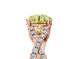Rose gold Fancy Yellow Round  Solitaire Twist Band with Pavé Setting and Four-Prong Setting_5