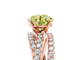 Rose gold Fancy Yellow Round  Solitaire Twist Band with Pavé Setting and Four-Prong Setting_5
