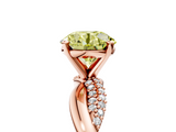 Rose gold Fancy Yellow Round  Solitaire Twist Band with Pave Prong Setting_5