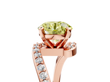 Rose gold Fancy Yellow Round  Solitaire Twist Band with Pave Set Diamonds and Four-Prong Setting_5