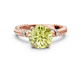 Rose gold Fancy Yellow Round  Solitaire Twisted Band Prong Set Engagement Ring_34