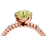 Rose gold Fancy Yellow Round  Solitaire Twisted Band Prong Set Engagement Ring_38