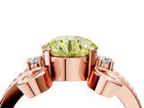 Rose gold Fancy Yellow Round  Solitaire Twisted Band Scroll Prong Ring_7