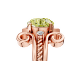 Rose gold Fancy Yellow Round  Solitaire Twisted Band Scroll Prong Ring_8