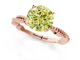 Rose gold Fancy Yellow Round  Solitaire Twisted Band with Bead Prong Setting_53