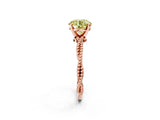 Rose gold Fancy Yellow Round  Solitaire Twisted Band with Bead Prong Setting_54