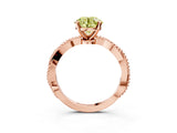 Rose gold Fancy Yellow Round  Solitaire Twisted Band with Bead Prong Setting_55