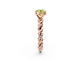 Rose gold Fancy Yellow Round  Solitaire Twisted Band with Pavé Accents and Four-Prong Setting_2