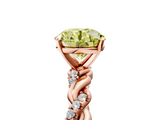 Rose gold Fancy Yellow Round  Solitaire Twisted Band with Pavé Accents and Four-Prong Setting_5