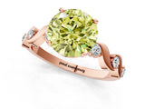 Rose gold Fancy Yellow Round  Solitaire Twisted Band with Prong Setting 2