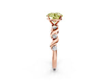 Rose gold Fancy Yellow Round  Solitaire Twisted Band with Prong Setting 3